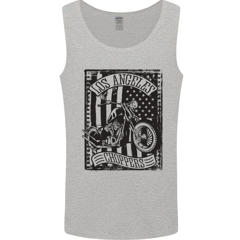 LA Choppers Motorcycle Motorbike Biker Mens Vest Tank Top Charcoal