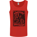 LA Choppers Motorcycle Motorbike Biker Mens Vest Tank Top Red