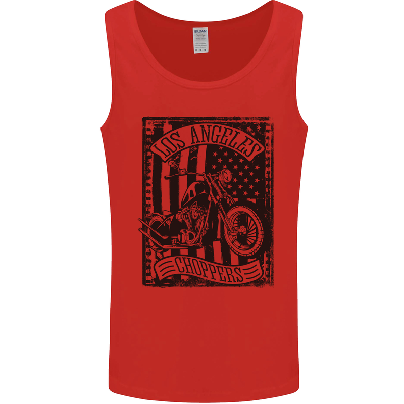 LA Choppers Motorcycle Motorbike Biker Mens Vest Tank Top Red