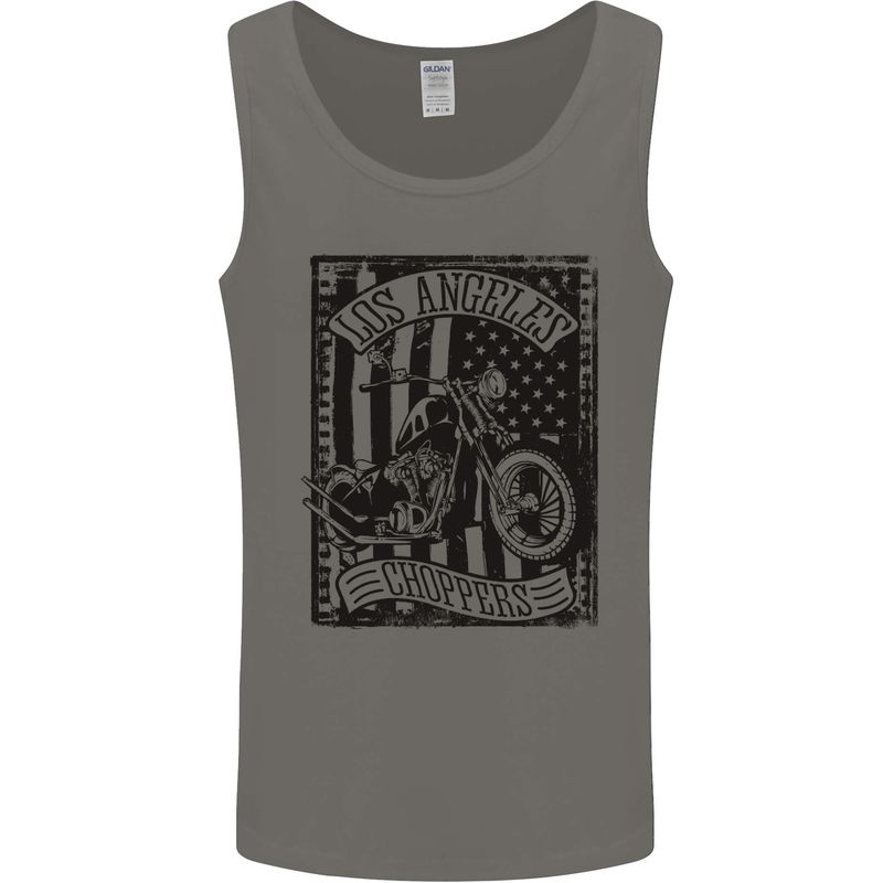 LA Choppers Motorcycle Motorbike Biker Mens Vest Tank Top Sports Grey