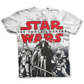Star Wars the force awakens allover print mens t-shirt multi coloured tee film lightsaber character 