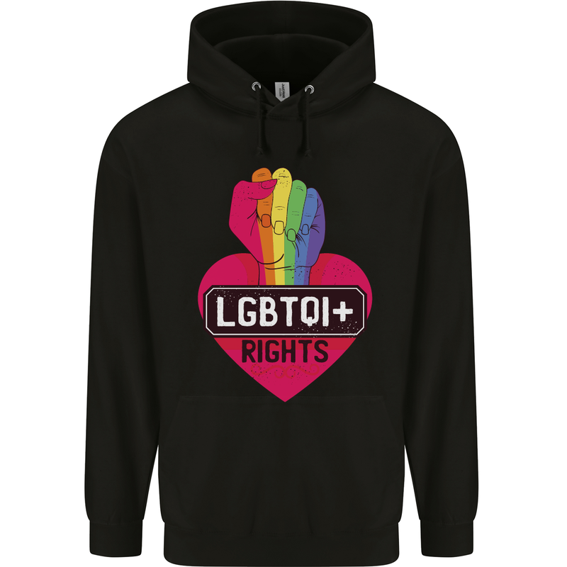 LGBTQI+ Rights Gay Pride Awareness LGBT Childrens Kids Hoodie Black