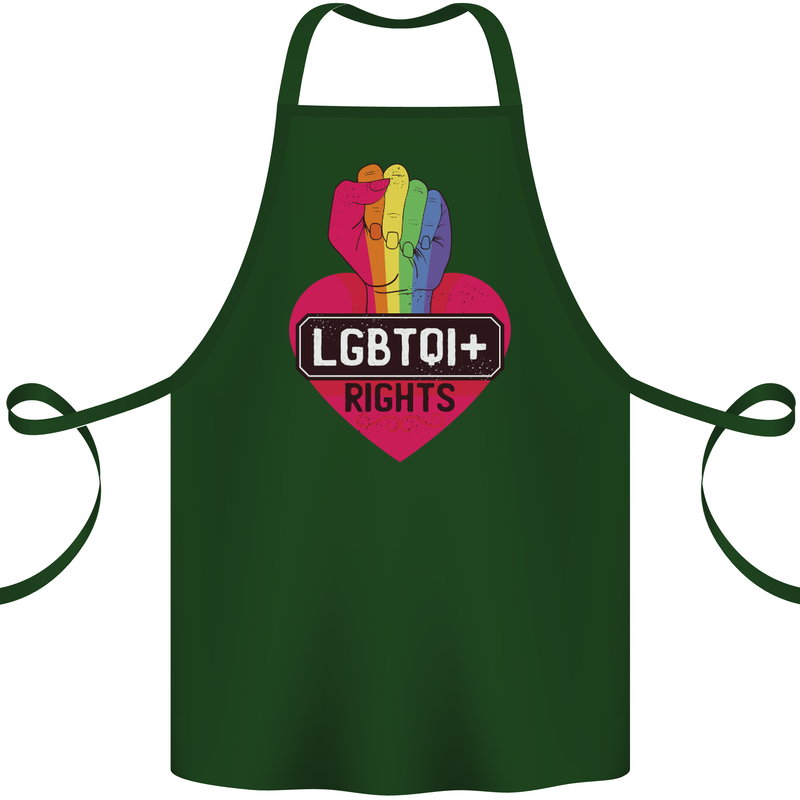 LGBTQI+ Rights Gay Pride Awareness LGBT Cotton Apron 100% Organic Forest Green