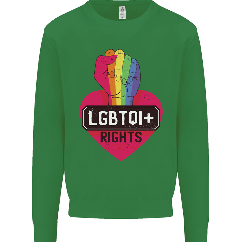 LGBTQI+ Rights Gay Pride Awareness LGBT Kids Sweatshirt Jumper Irish Green