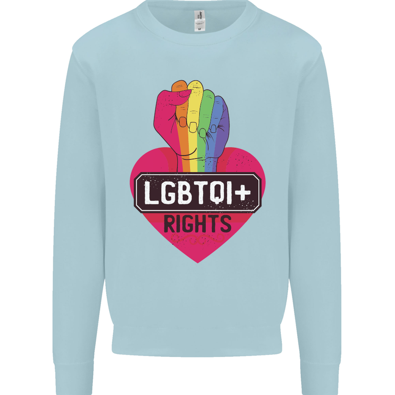 LGBTQI+ Rights Gay Pride Awareness LGBT Kids Sweatshirt Jumper Light Blue