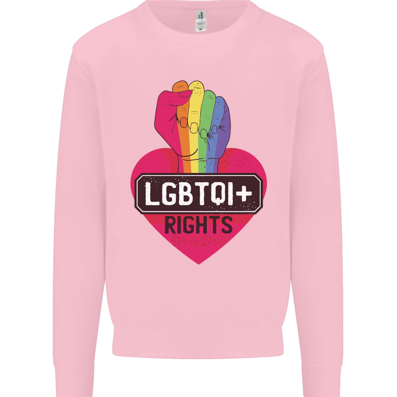 LGBTQI+ Rights Gay Pride Awareness LGBT Kids Sweatshirt Jumper Light Pink