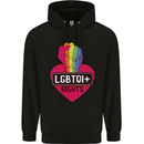 LGBTQI+ Rights Gay Pride Awareness LGBT Mens 80% Cotton Hoodie Black