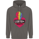 LGBTQI+ Rights Gay Pride Awareness LGBT Mens 80% Cotton Hoodie Charcoal