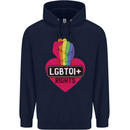 LGBTQI+ Rights Gay Pride Awareness LGBT Mens 80% Cotton Hoodie Navy Blue