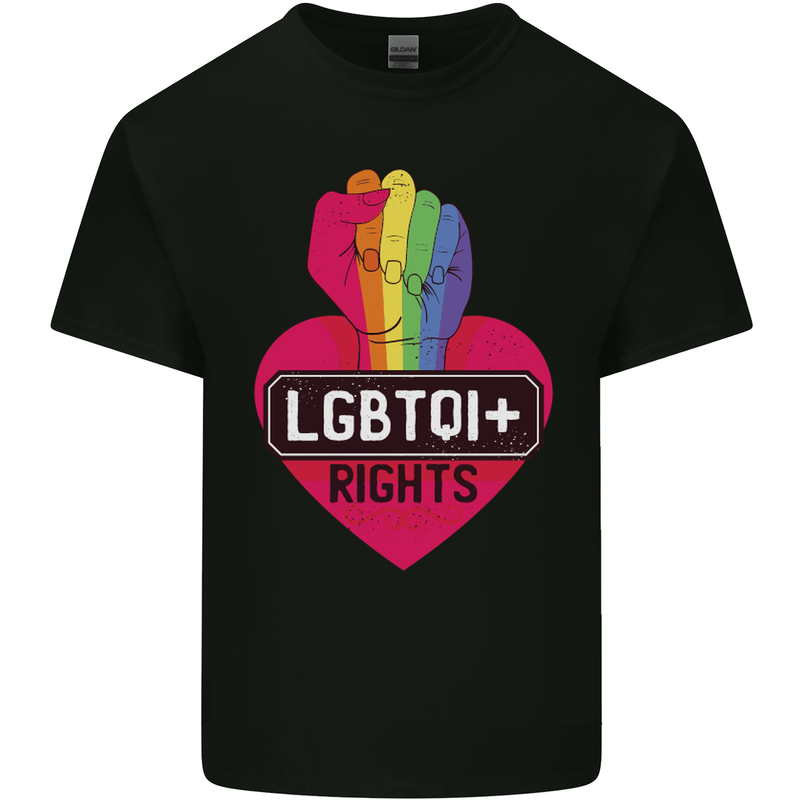 LGBTQI+ Rights Gay Pride Awareness LGBT Mens Cotton T-Shirt Tee Top Black