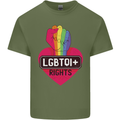 LGBTQI+ Rights Gay Pride Awareness LGBT Mens Cotton T-Shirt Tee Top Military Green