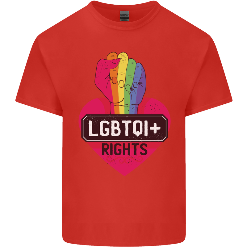 LGBTQI+ Rights Gay Pride Awareness LGBT Mens Cotton T-Shirt Tee Top Red