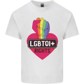 LGBTQI+ Rights Gay Pride Awareness LGBT Mens Cotton T-Shirt Tee Top White