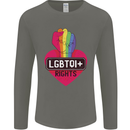 LGBTQI+ Rights Gay Pride Awareness LGBT Mens Long Sleeve T-Shirt Charcoal