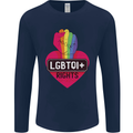 LGBTQI+ Rights Gay Pride Awareness LGBT Mens Long Sleeve T-Shirt Navy Blue