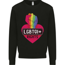LGBTQI+ Rights Gay Pride Awareness LGBT Mens Sweatshirt Jumper Black