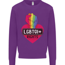 LGBTQI+ Rights Gay Pride Awareness LGBT Mens Sweatshirt Jumper Purple
