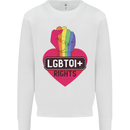 LGBTQI+ Rights Gay Pride Awareness LGBT Mens Sweatshirt Jumper White