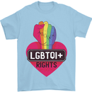 LGBTQI+ Rights Gay Pride Awareness LGBT Mens T-Shirt Cotton Gildan Light Blue