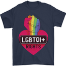 LGBTQI+ Rights Gay Pride Awareness LGBT Mens T-Shirt Cotton Gildan Navy Blue
