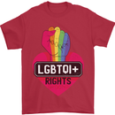 LGBTQI+ Rights Gay Pride Awareness LGBT Mens T-Shirt Cotton Gildan Red