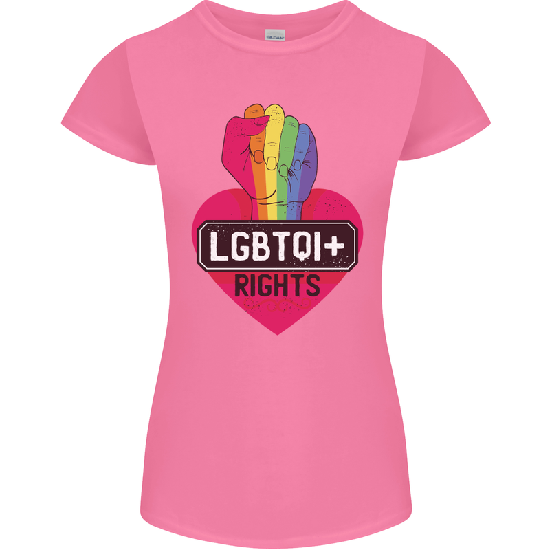 LGBTQI+ Rights Gay Pride Awareness LGBT Womens Petite Cut T-Shirt Azalea