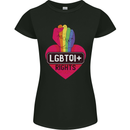 LGBTQI+ Rights Gay Pride Awareness LGBT Womens Petite Cut T-Shirt Black