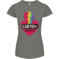 LGBTQI+ Rights Gay Pride Awareness LGBT Womens Petite Cut T-Shirt Charcoal