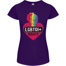 LGBTQI+ Rights Gay Pride Awareness LGBT Womens Petite Cut T-Shirt Purple