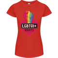 LGBTQI+ Rights Gay Pride Awareness LGBT Womens Petite Cut T-Shirt Red