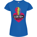 LGBTQI+ Rights Gay Pride Awareness LGBT Womens Petite Cut T-Shirt Royal Blue