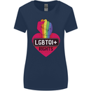 LGBTQI+ Rights Gay Pride Awareness LGBT Womens Wider Cut T-Shirt Navy Blue