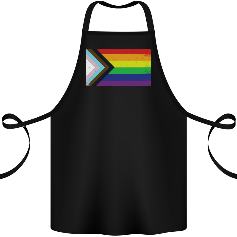 LGBTQ Flag Gay Pride Awareness Day LGBTQ Cotton Apron 100% Organic Black
