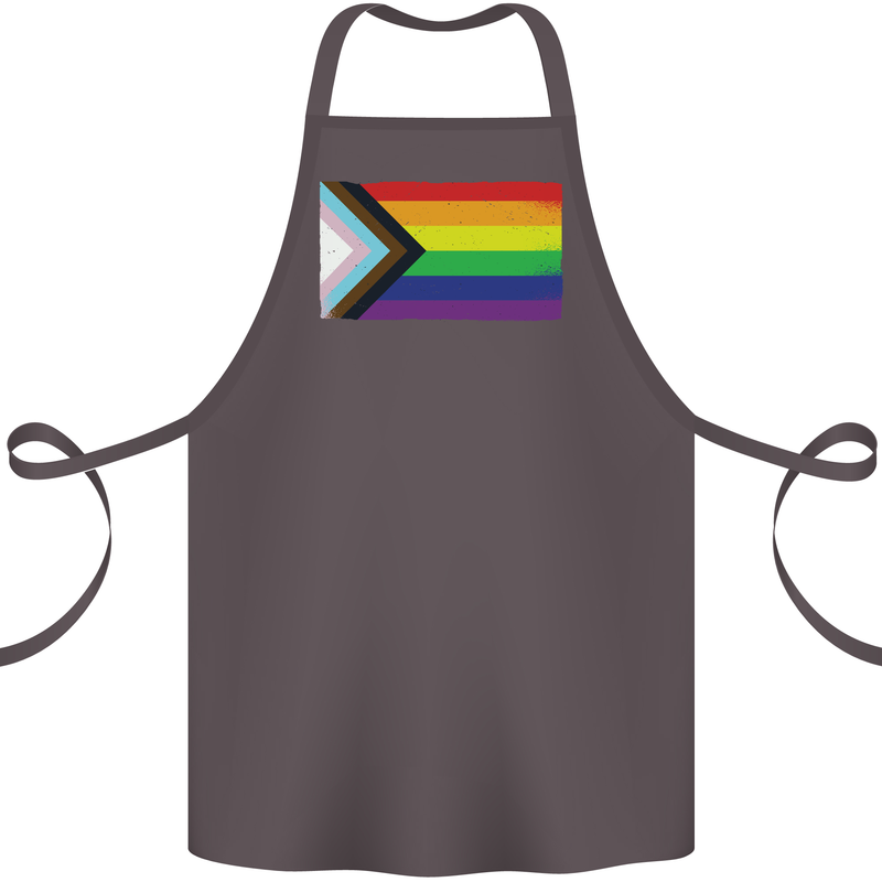LGBTQ Flag Gay Pride Awareness Day LGBTQ Cotton Apron 100% Organic Dark Grey