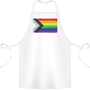LGBTQ Flag Gay Pride Awareness Day LGBTQ Cotton Apron 100% Organic White