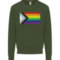 LGBTQ Flag Gay Pride Awareness Day LGBTQ Kids Sweatshirt Jumper Forest Green