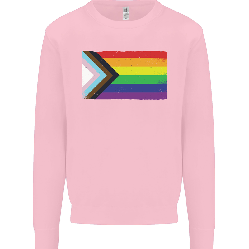 LGBTQ Flag Gay Pride Awareness Day LGBTQ Kids Sweatshirt Jumper Light Pink