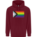 LGBTQ Flag Gay Pride Awareness Day LGBTQ Mens 80% Cotton Hoodie Maroon