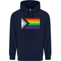 LGBTQ Flag Gay Pride Awareness Day LGBTQ Mens 80% Cotton Hoodie Navy Blue