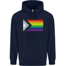 LGBTQ Flag Gay Pride Awareness Day LGBTQ Mens 80% Cotton Hoodie Navy Blue