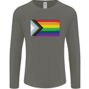 LGBTQ Flag Gay Pride Awareness Day LGBTQ Mens Long Sleeve T-Shirt Charcoal