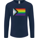LGBTQ Flag Gay Pride Awareness Day LGBTQ Mens Long Sleeve T-Shirt Navy Blue