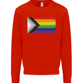 LGBTQ Flag Gay Pride Awareness Day LGBTQ Mens Sweatshirt Jumper Bright Red