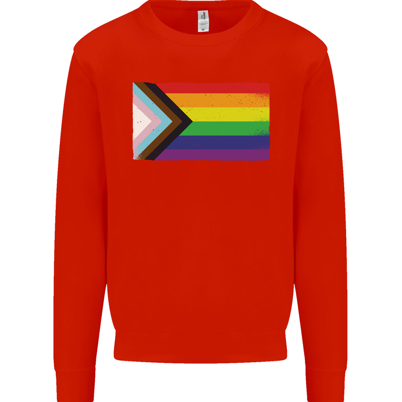 LGBTQ Flag Gay Pride Awareness Day LGBTQ Mens Sweatshirt Jumper Bright Red