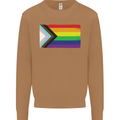 LGBTQ Flag Gay Pride Awareness Day LGBTQ Mens Sweatshirt Jumper Caramel Latte