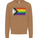 LGBTQ Flag Gay Pride Awareness Day LGBTQ Mens Sweatshirt Jumper Caramel Latte