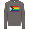 LGBTQ Flag Gay Pride Awareness Day LGBTQ Mens Sweatshirt Jumper Charcoal