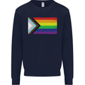LGBTQ Flag Gay Pride Awareness Day LGBTQ Mens Sweatshirt Jumper Navy Blue