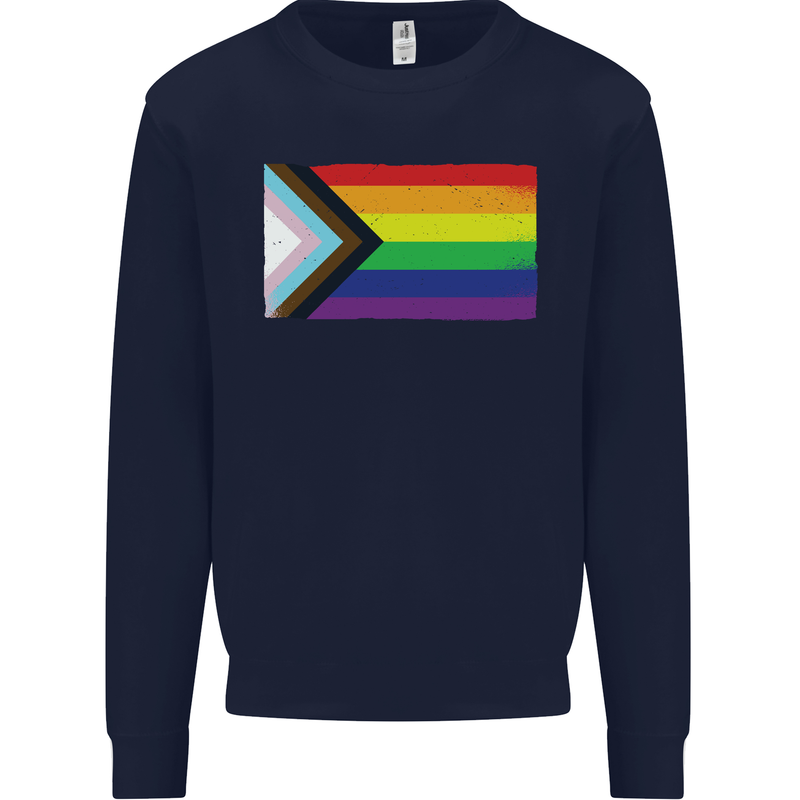 LGBTQ Flag Gay Pride Awareness Day LGBTQ Mens Sweatshirt Jumper Navy Blue