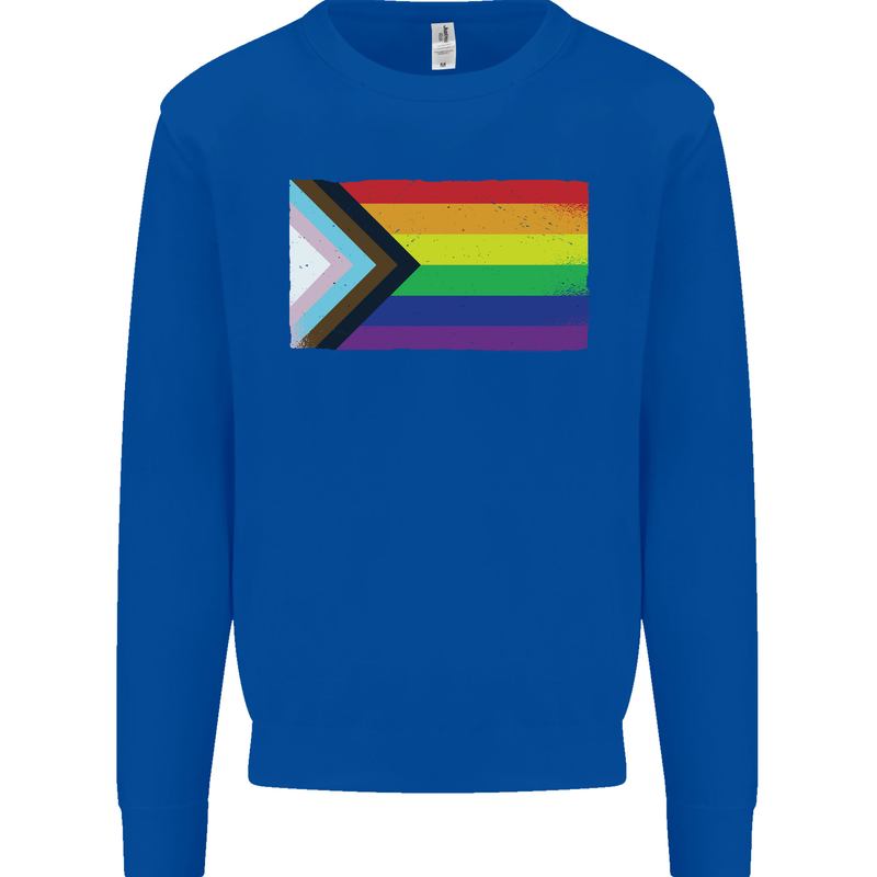 LGBTQ Flag Gay Pride Awareness Day LGBTQ Mens Sweatshirt Jumper Royal Blue